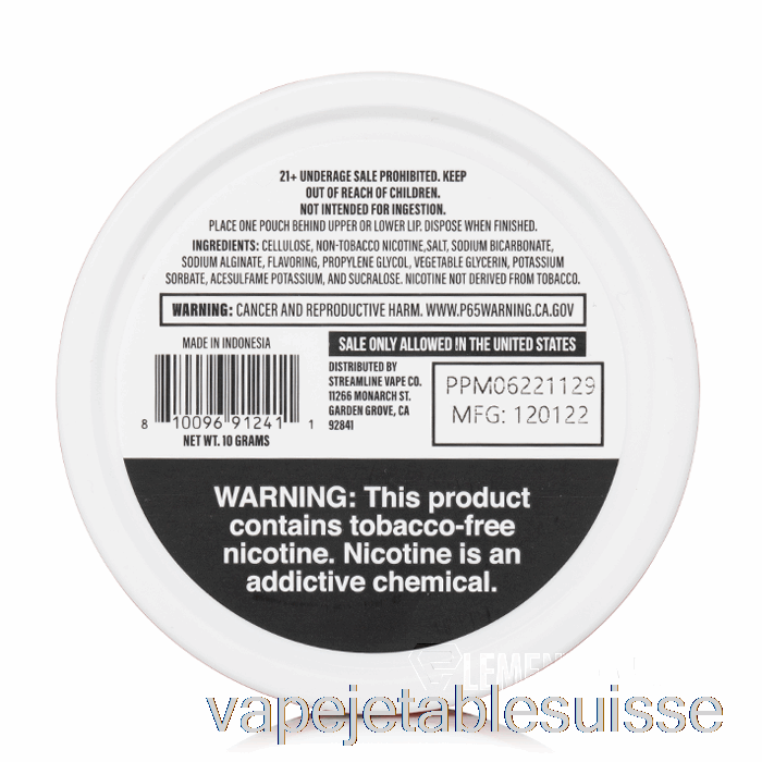 Vape Suisse Juice Head Sachets De Nicotine - Pêche Ananas Menthe